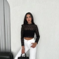Kadın Dantel Uzun Kol Bluz- Siyah