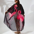 Kadın Rahat Kesim Şifon Kimono - Siyah