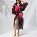 Kadın Rahat Kesim Şifon Kimono - Siyah