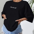 Kadın T-shirt Penye Compack Classical Baskılı Kısa kol Tişört - Siyah