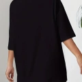 Kadın T-shirt Penye Compack Classical Baskılı Kısa kol Tişört - Siyah