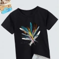 Kız Çocuk Baskılı T-Shirt- Siyah