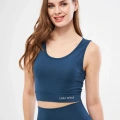 Kolsuz Sporcu Baskılı Crop - Turkuaz