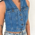 Kot Jeans Kadın Yelek - Mavi