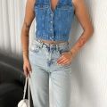 Kot Jeans Kadın Yelek - Mavi