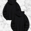 Sevgili Çift Kombini Örümcek Baskılı Kapüşonlu Sweatshirt Hoodie - Siyah