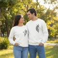 Sevgililer Günü Baskılı Oversize Bisiklet Yaka Sweatshirt - Beyaz