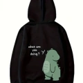 Sevgililer Günü Baskılı Oversize Kapüşonlu Sweatshirt Hoodie - Siyah