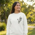 Sevgililer Gününe Baskılı Oversize Bisiklet Yaka Sweatshirt - Beyaz