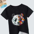 Unisex Çocuk Baskılı T-Shirt - Siyah
