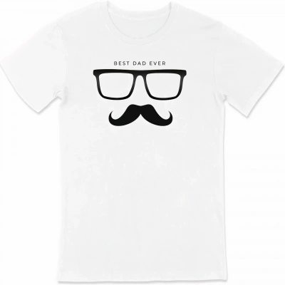 Babalar Günü Hediye Baba Temalı Baskılı Oversize Bisiklet Yaka T-shirt - Beyaz