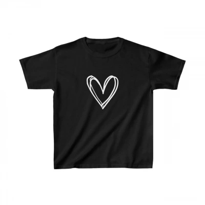 Çocuk Kız Baskılı T-Shirt - Siyah