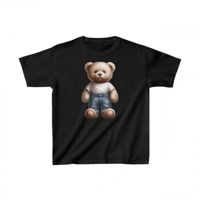 Unisex Çocuk Baskılı T-Shirt - Siyah