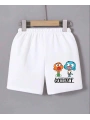Kadın Beli Lastikli Baskılı Mini Şort - Beyaz