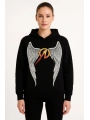 Metallica İki İplik Kapüşonlu Ön ve Arka Baskılı hoodie - Siyah