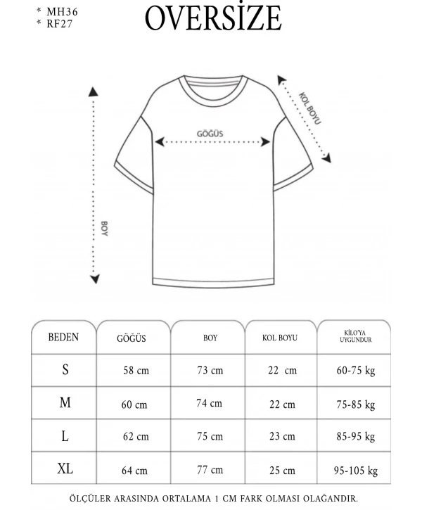 Erkek  Bisiklet Yaka Baskılı Oversize T-Shirt - Siyah