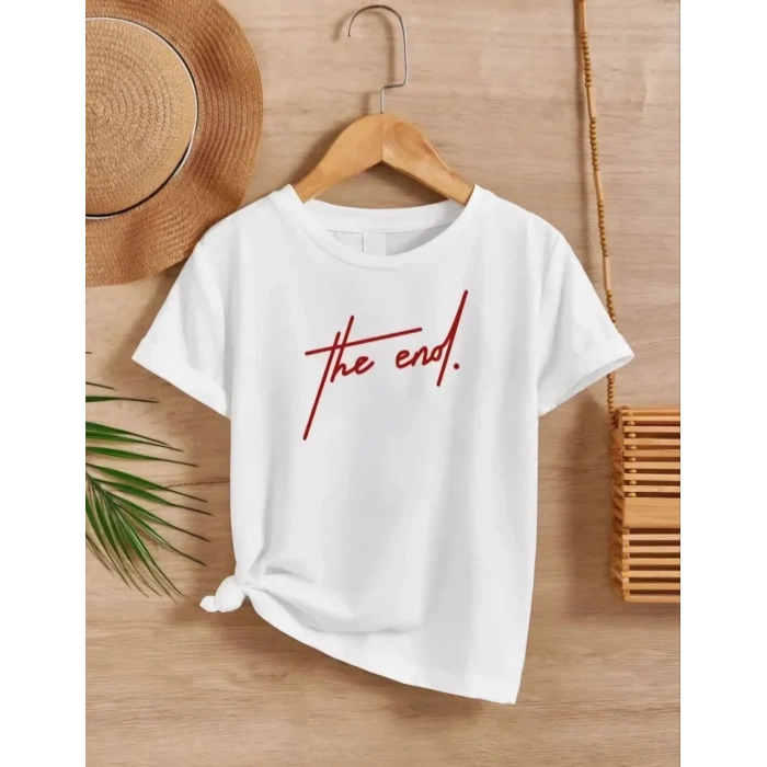 Çocuk Unisex Baskılı T-Shirt - Beyaz