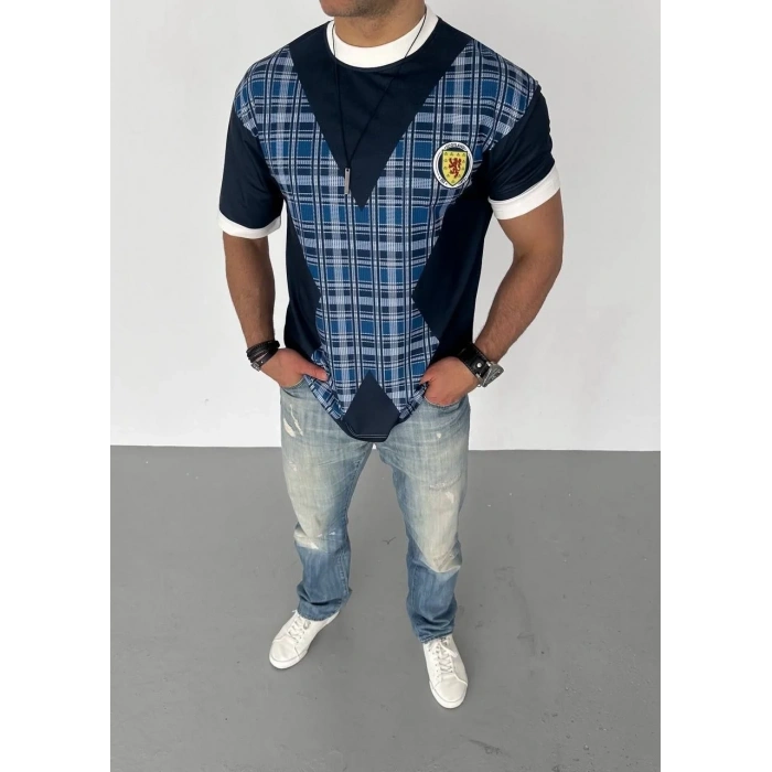 ERKEK Bisiklet Yaka Baskılı Kısa kol Oversize T-Shirt - Siyah