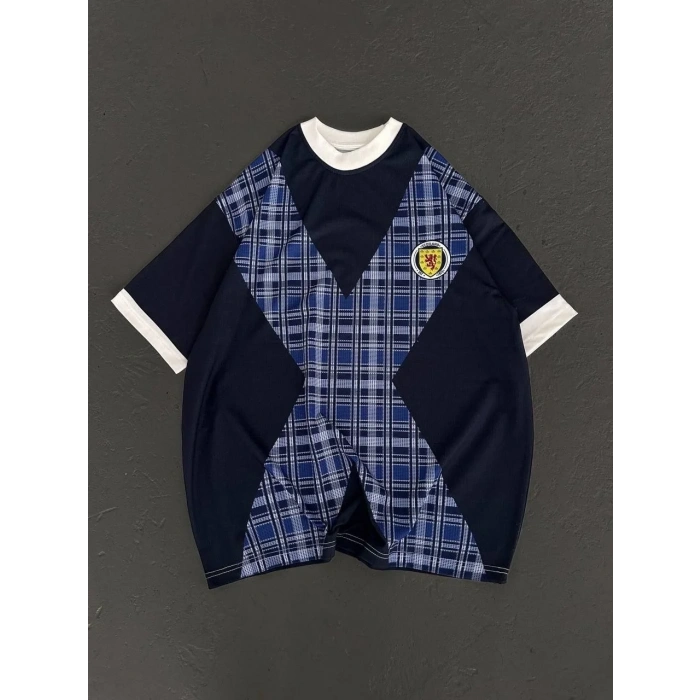 ERKEK Bisiklet Yaka Baskılı Kısa kol Oversize T-Shirt - Siyah