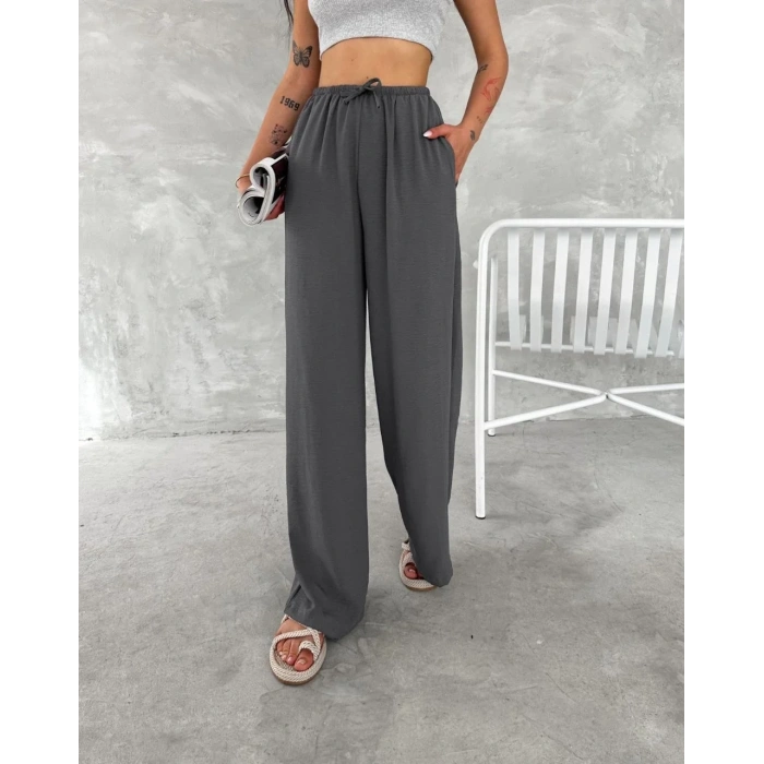 Kadın Ayrobin Oversize Kadın Pantolon - Füme