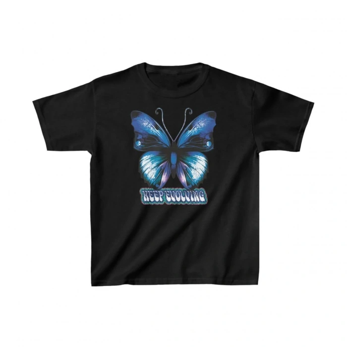 Unisex Çocuk Baskılı T-Shirt - Siyah