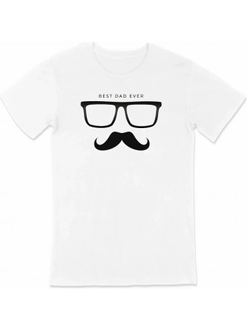Babalar Günü Hediye Baba Temalı Baskılı Oversize Bisiklet Yaka T-shirt - Beyaz