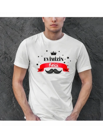 Babalar Günü Hediye Baba Temalı Baskılı Oversize Bisiklet Yaka T-shirt - Beyaz