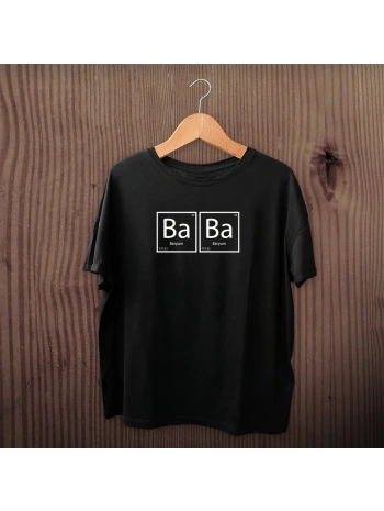 Babalar Günü Hediye Baba Temalı Baskılı Oversize Bisiklet Yaka T-shirt - Siyah