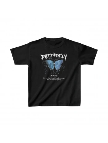 Çocuk Kız Baskılı T-Shirt - Siyah