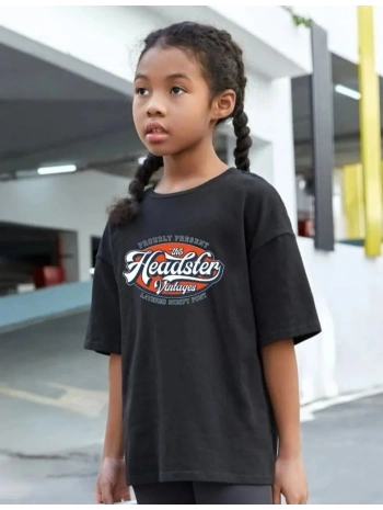 Çocuk Unisex Baskılı T-Shirt-Siyah