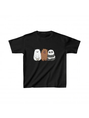 Çocuk Unisex Baskılı T-Shirt - Siyah