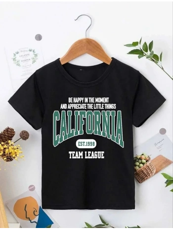 Erkek Çocuk Baskılı T-Shirt - Siyah