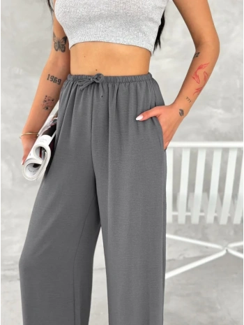 Kadın Ayrobin Oversize Kadın Pantolon - Füme