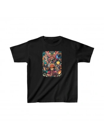 Unisex Çocuk Baskılı T-Shirt - Siyah