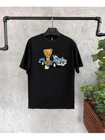 Unisex Çocuk Baskılı T-Shirt - Siyah
