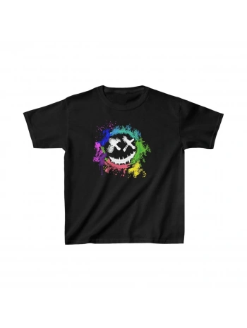 Unisex Çocuk Baskılı T-Shirt - Siyah