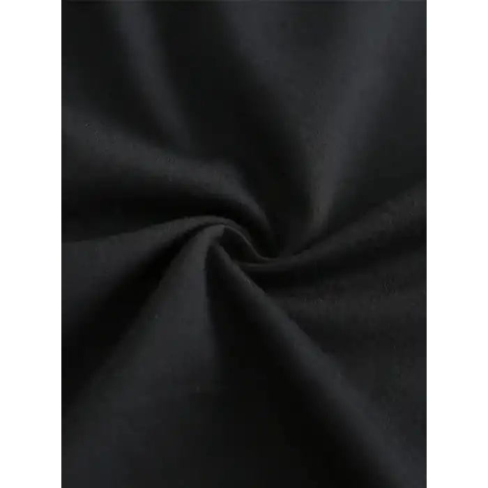 20/1 Penye Compack Baskılı Oversize Kısa Kol Bisiklet Yaka T-shirt - Siyah