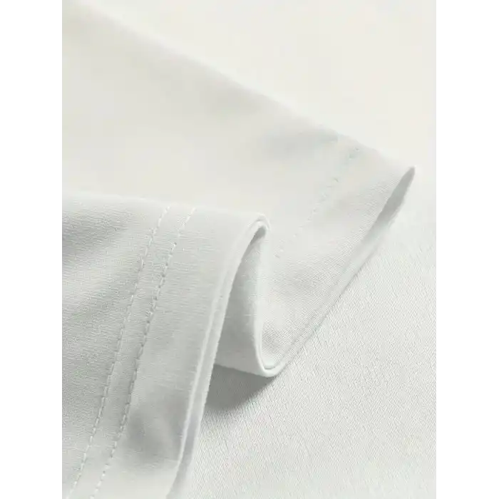 20/1 Penye Compack Ön Arka Ejder Baskılı Oversize Bisiklet Yaka T-shirt - Beyaz