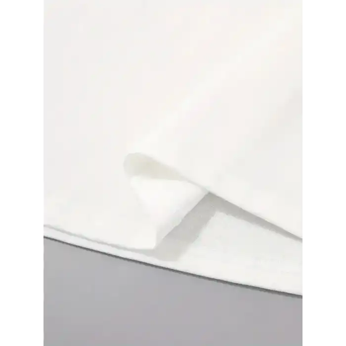 20/1 Penye Compack Uçak Baskılı Oversize Bisiklet Yaka Kısa Kol T-shirt - Beyaz