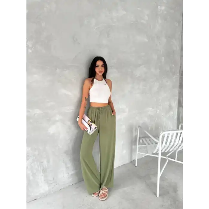Ayrobin Oversize Kadın Pantalon - Mint Yeşili