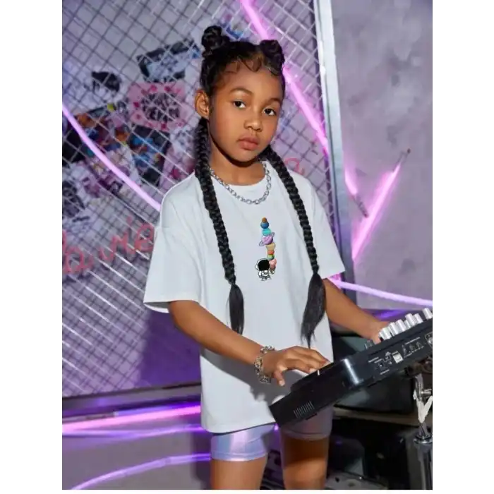 Çocuk Unisex Baskılı T-Shirt - Beyaz