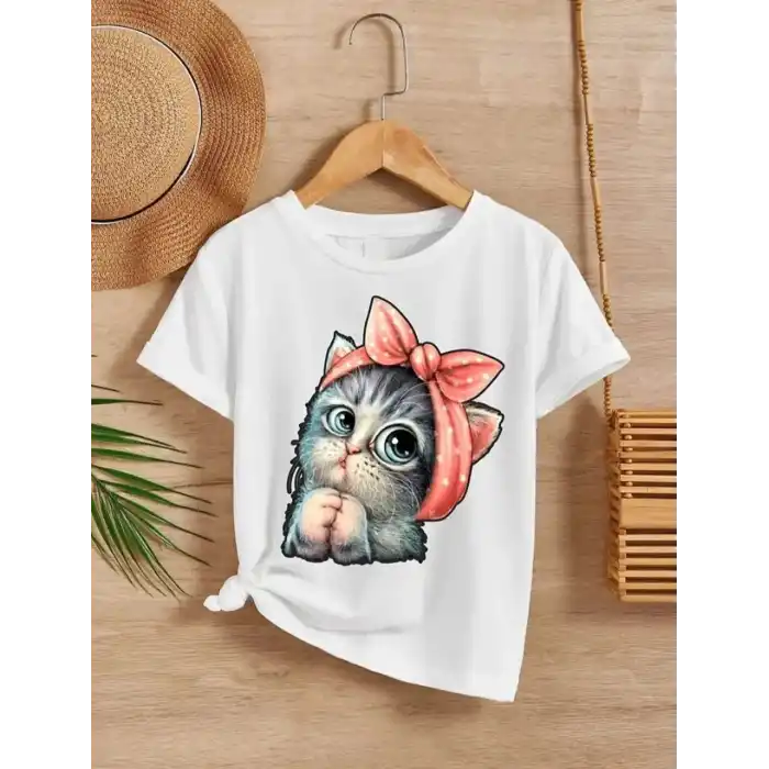 Çocuk Unisex Baskılı T-Shirt - Beyaz