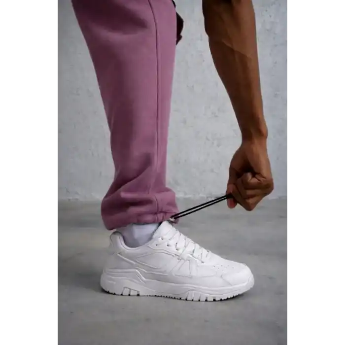 Erkek Baggy Alt Eşofman - Gül Kurusu