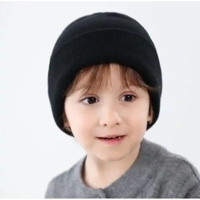 Erkek Çocuk Katlamalı Basic Bere - Siyah