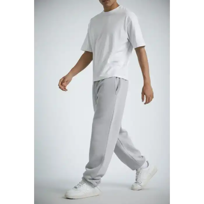 Erkek Lastikli Alt Eşofman - Gri