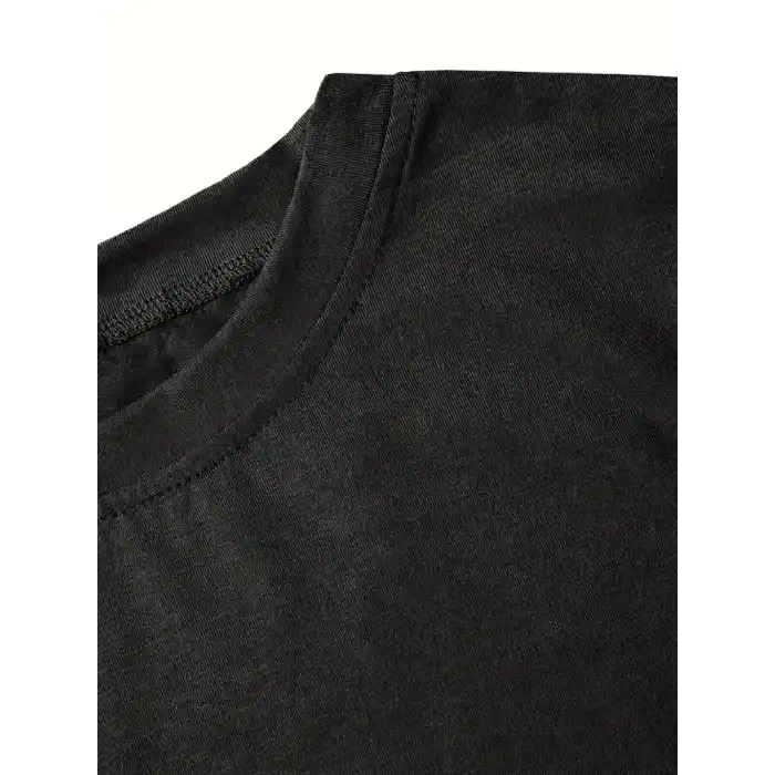 fiyonk Ön Arka baskılı siyah oversize unisex Kısa Kol t-shirt- Siyah