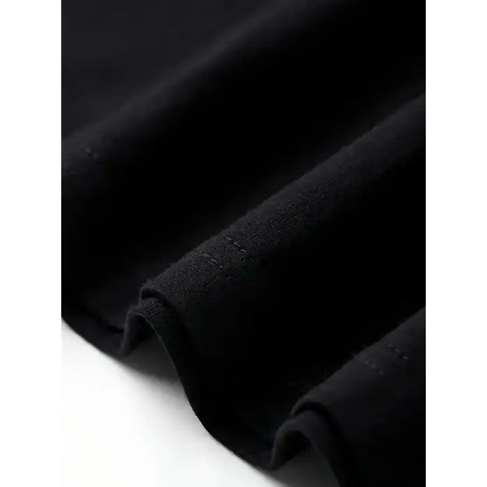 Geniş Kesim Pamuklu Tişört - GANDHI The Project Baskılı, Siyah, Rahat Kesim, Kısa Kollu, Günlük Kıyafet, Her Gün Giyilebilecek Tişört- Siyah