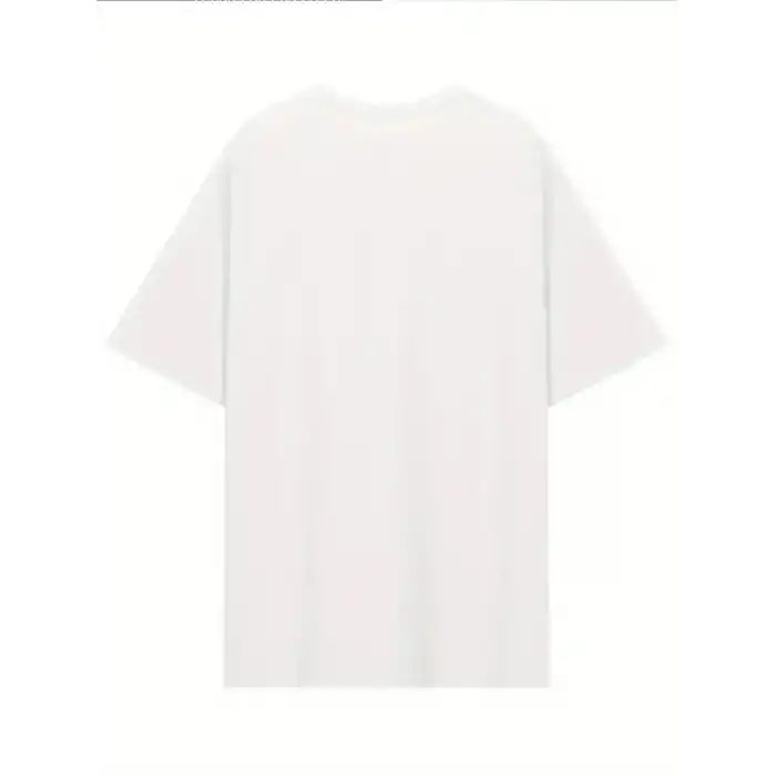 [Günlük T-Shirt] Hafif Kadın Günlük T-Shirt | Bol Kesim, Kısa Kollu, Yuvarlak Yaka, Eğlenceli Karikatür Ayı ve Umrumda Değil Baskı - Günlük Stil, İlkbahar/Yaz- Beyaz