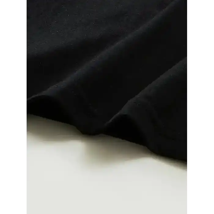 [Günlük T-Shirt] Hafif Kadın Günlük T-Shirt | Bol Kesim, Kısa Kollu, Yuvarlak Yaka, Eğlenceli Karikatür Ayı ve Umrumda Değil Baskı - Günlük Stil, İlkbahar/Yaz- Siyah