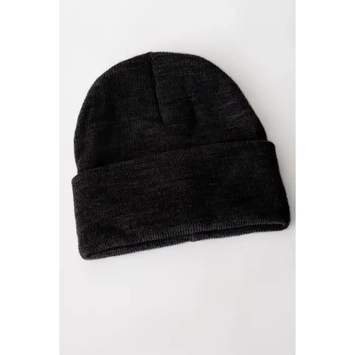 Kadın Katlamalı Basic Bere - Siyah